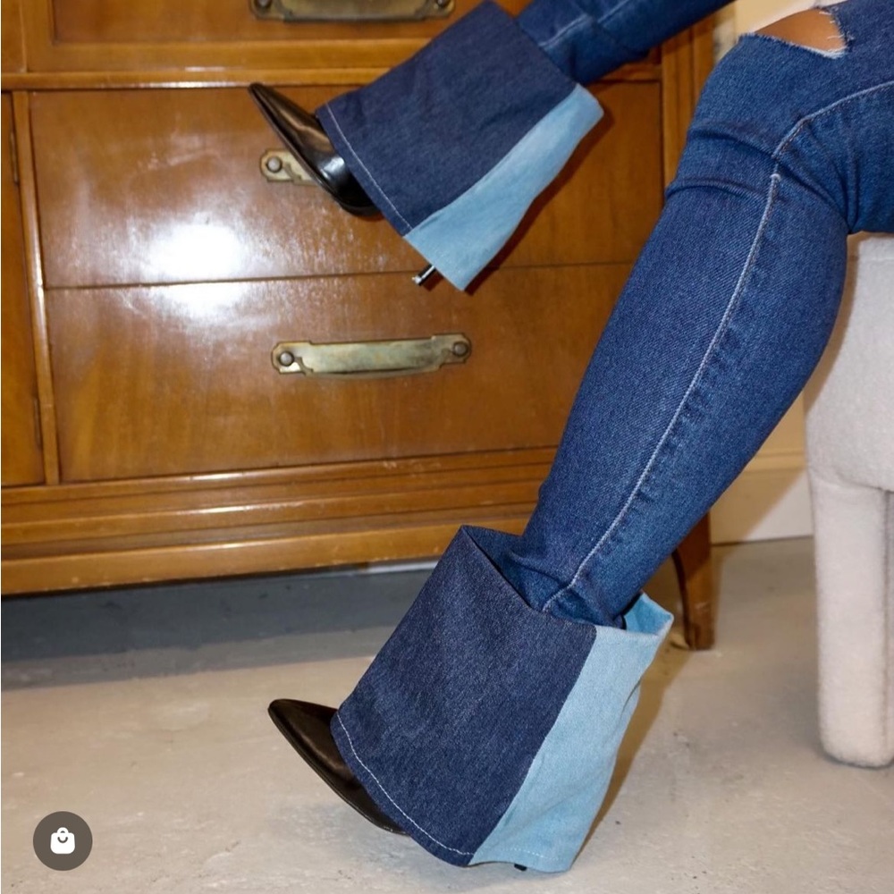 Denim Ankle boot heel